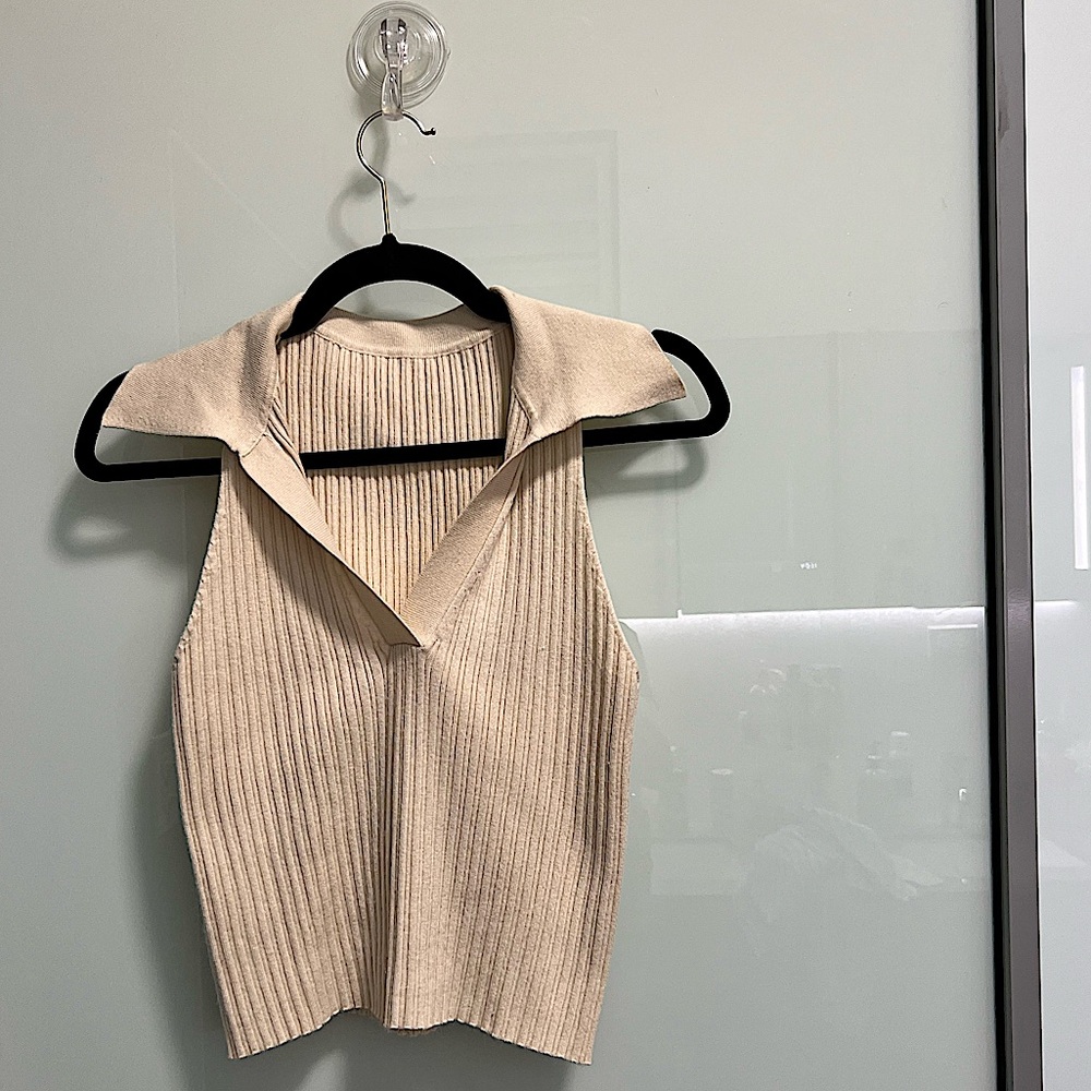 Top Polo Sin Mangas Tejido | Sleeveless Polo Top Fabric